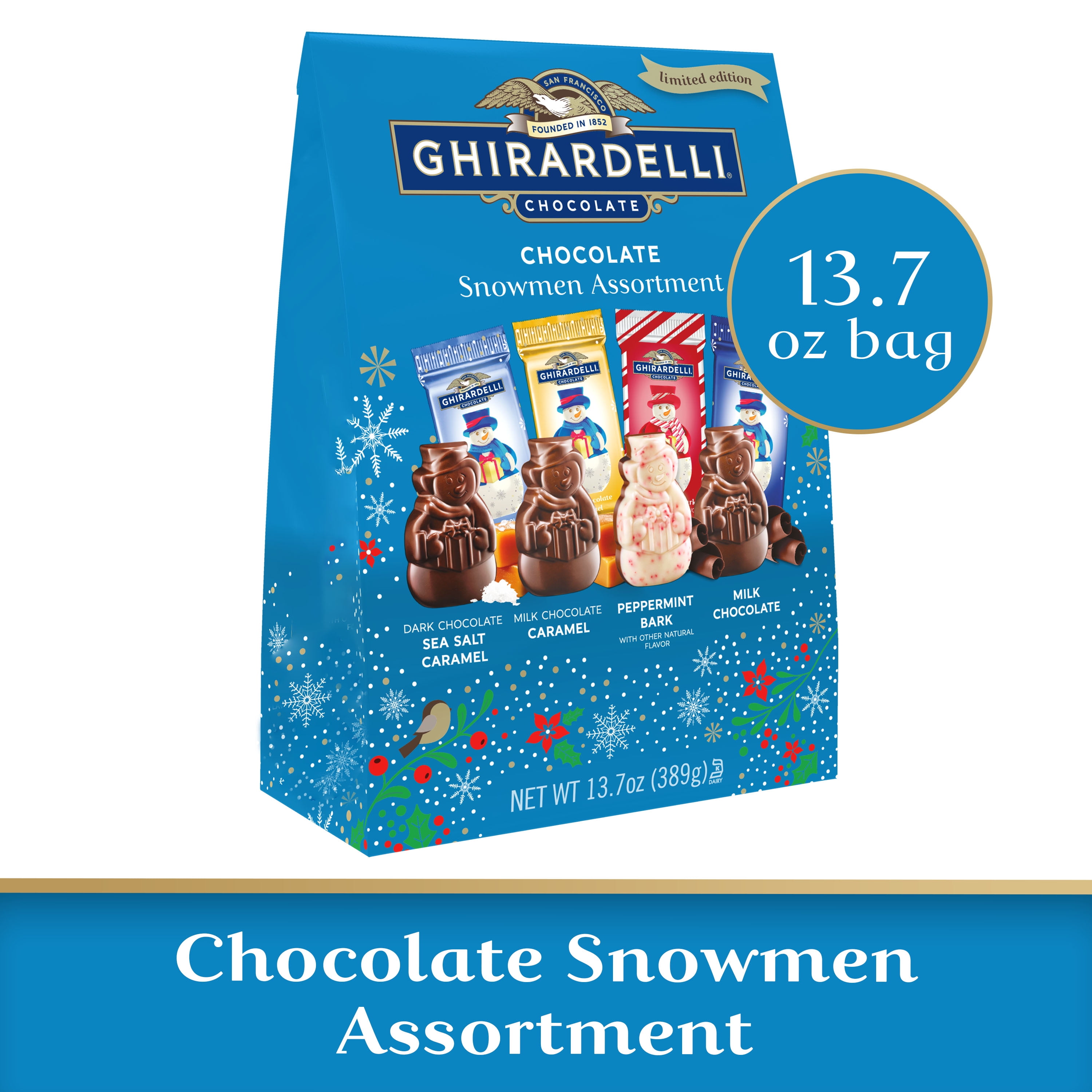 GHIRARDELLI Chocolate Snowmen Assortment, 13.7 Oz Bag