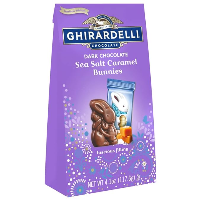 GHIRARDELLI Dark Chocolate Sea Salt Caramel Bunnies, Bunny Shaped