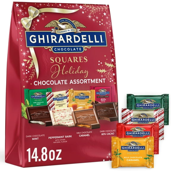 GHIRARDELLI Holiday Chocolate Assortment Squares, 14.8 oz Bag