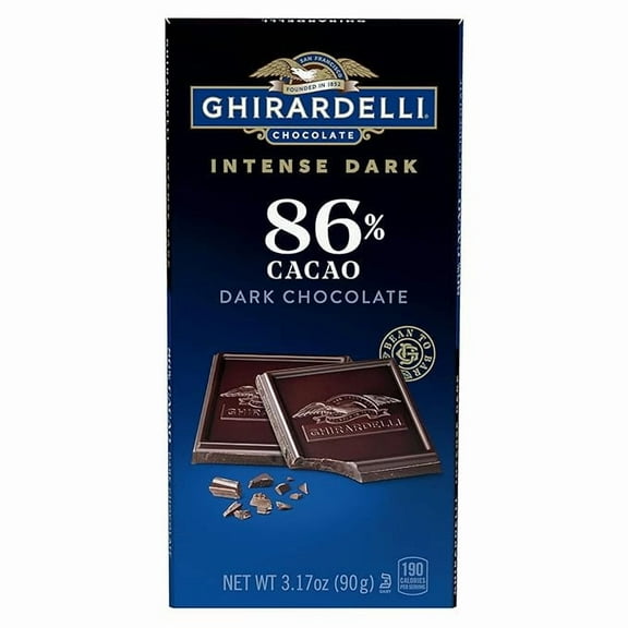 GHIRARDELLI Intense Dark Chocolate Bar, 86% Cacao, 3.17 Oz Bar ( Pack of 2 )