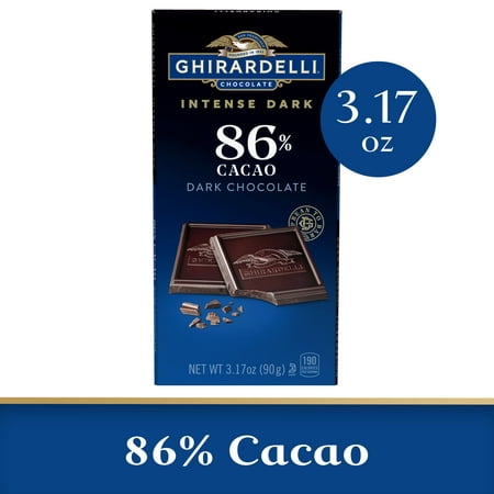 GHIRARDELLI Intense Dark Chocolate Bar, 86% Cacao Holiday Chocolate, 3.17 oz Bar
