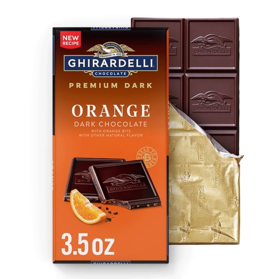 GHIRARDELLI PREMIUM DARK Orange Dark Chocolate Bar, 3.5 oz Bar