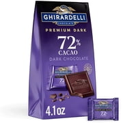 GHIRARDELLI PREMIUM DARK 72% Cacao Dark Chocolate SQUARES, 4.1 oz Bag
