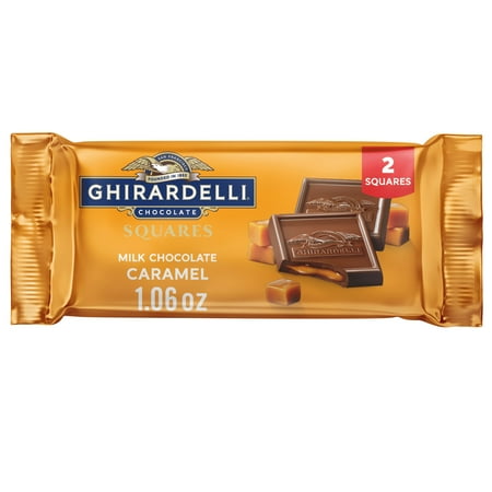 GHIRARDELLI Milk Chocolate Candy 2 SQUARES with Caramel Filling, 1.06 oz Bar
