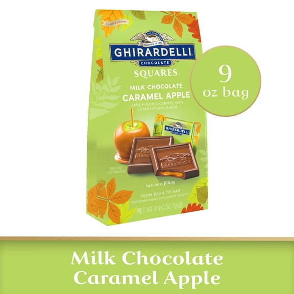 GHIRARDELLI Milk Chocolate Caramel Apple Squares, 9 oz Bag