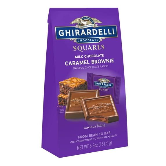 GHIRARDELLI Milk Chocolate Caramel Brownie Squares, 5.3 OZ Bag
