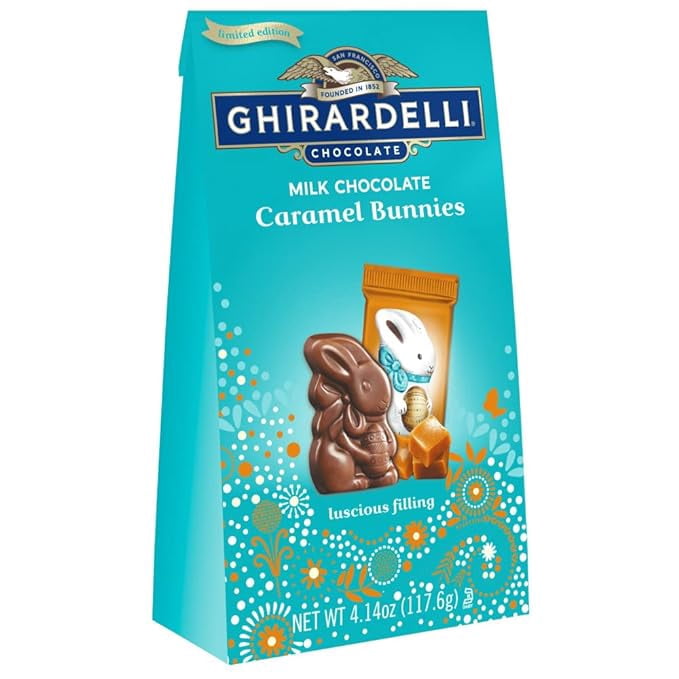 GHIRARDELLI Milk Chocolate Caramel Bunnies, Bunny Shaped Chocolate with