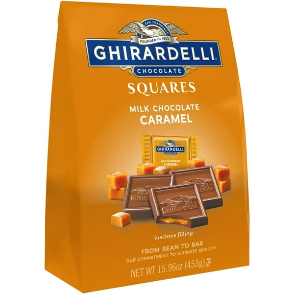 GHIRARDELLI Milk Chocolate Caramel Candy SQUARES - 15.96oz - Pack of 2