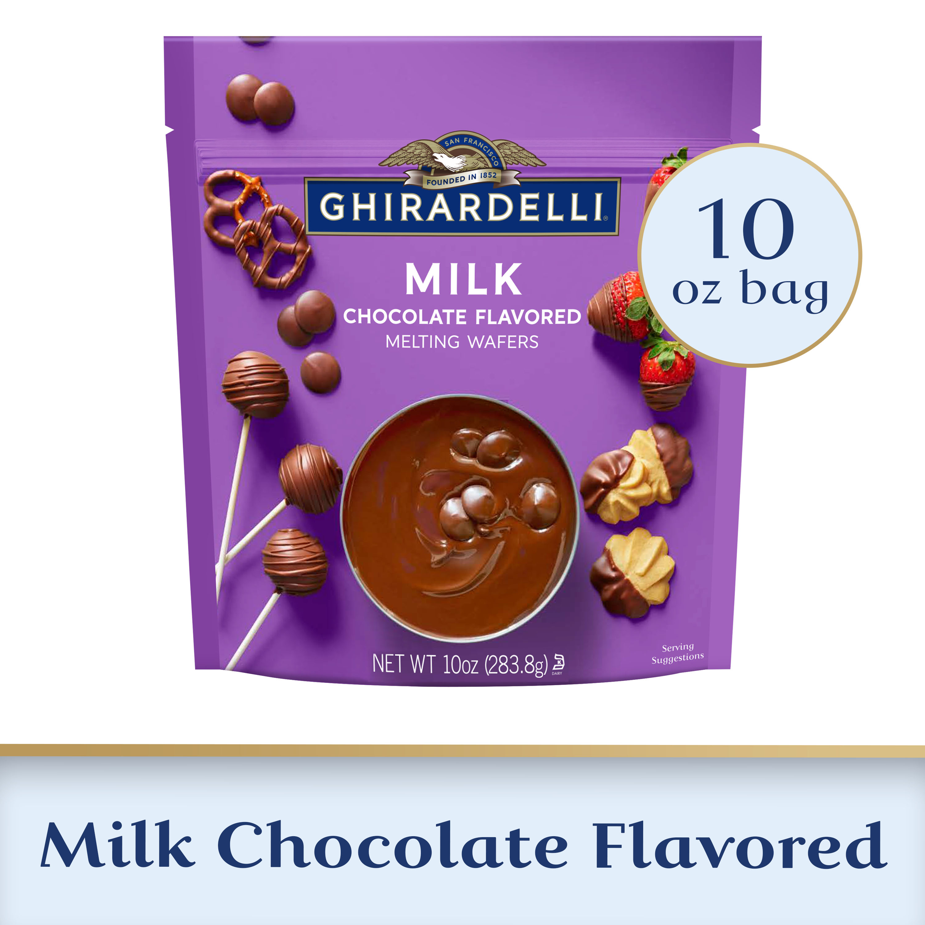 GHIRARDELLI Dark Chocolate Flavored Melting Wafers, 10 oz Bag