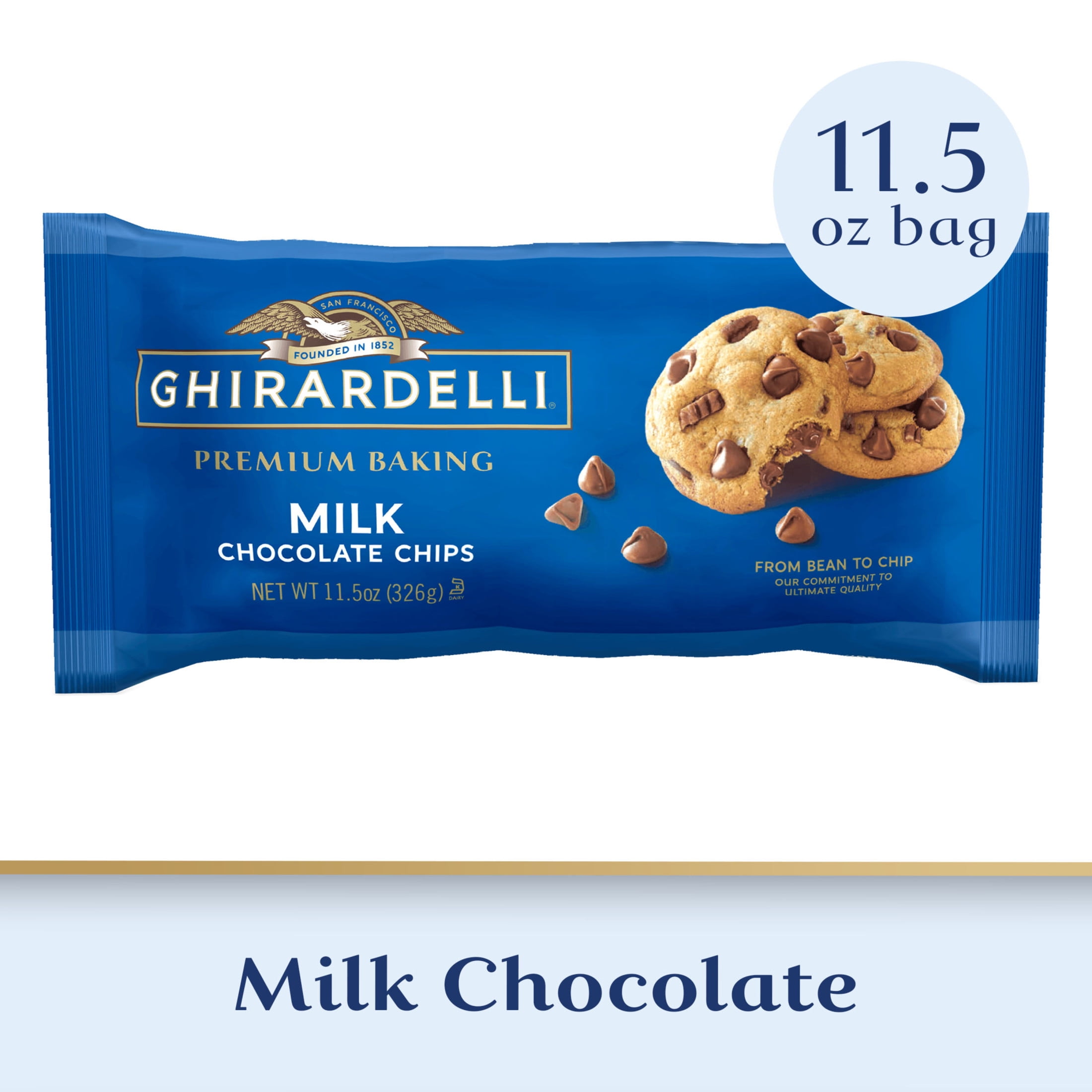 GHIRARDELLI Milk Chocolate Premium Baking Chips, Chocolate Chips for Baking, 11.5 oz Bag