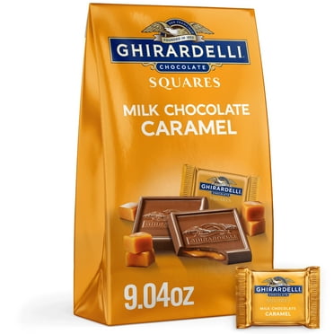 GHIRARDELLI Milk Chocolate Candy SQUARES with Caramel Filling, 9.04 oz Bag