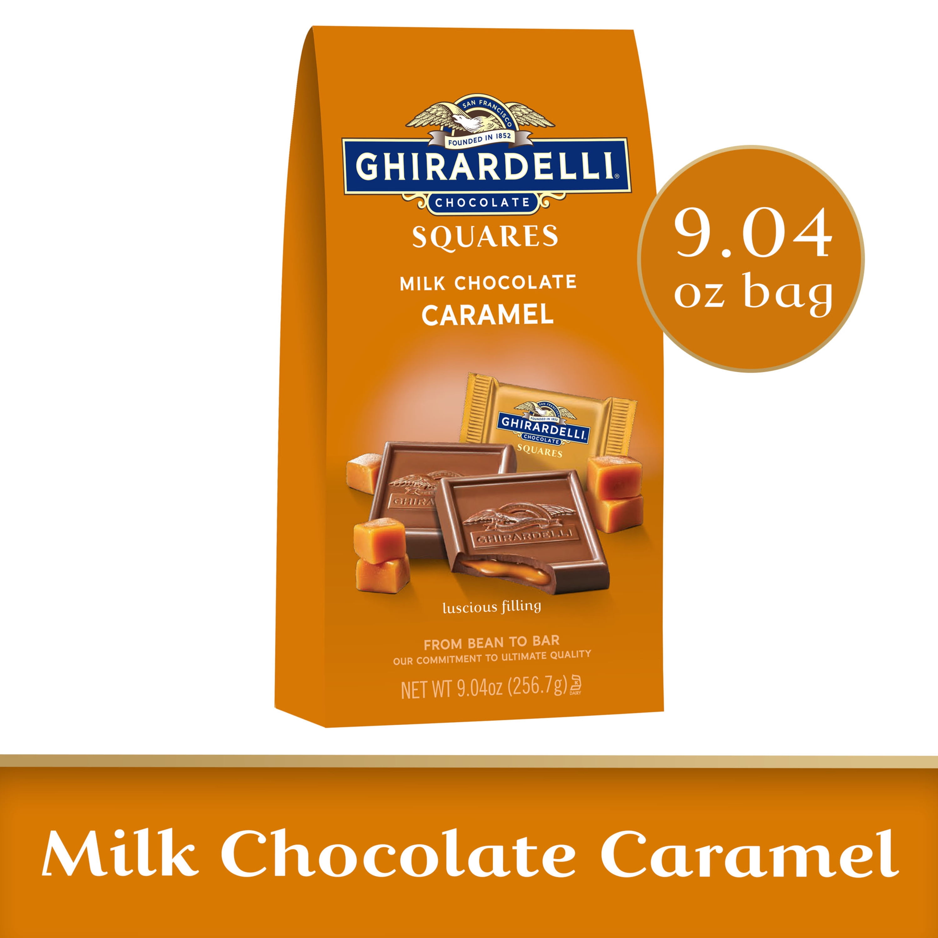  Ghirardelli Chocolate Caramel Milk Chocolate Squares Bar, 4.8  OZ Bar : Grocery & Gourmet Food