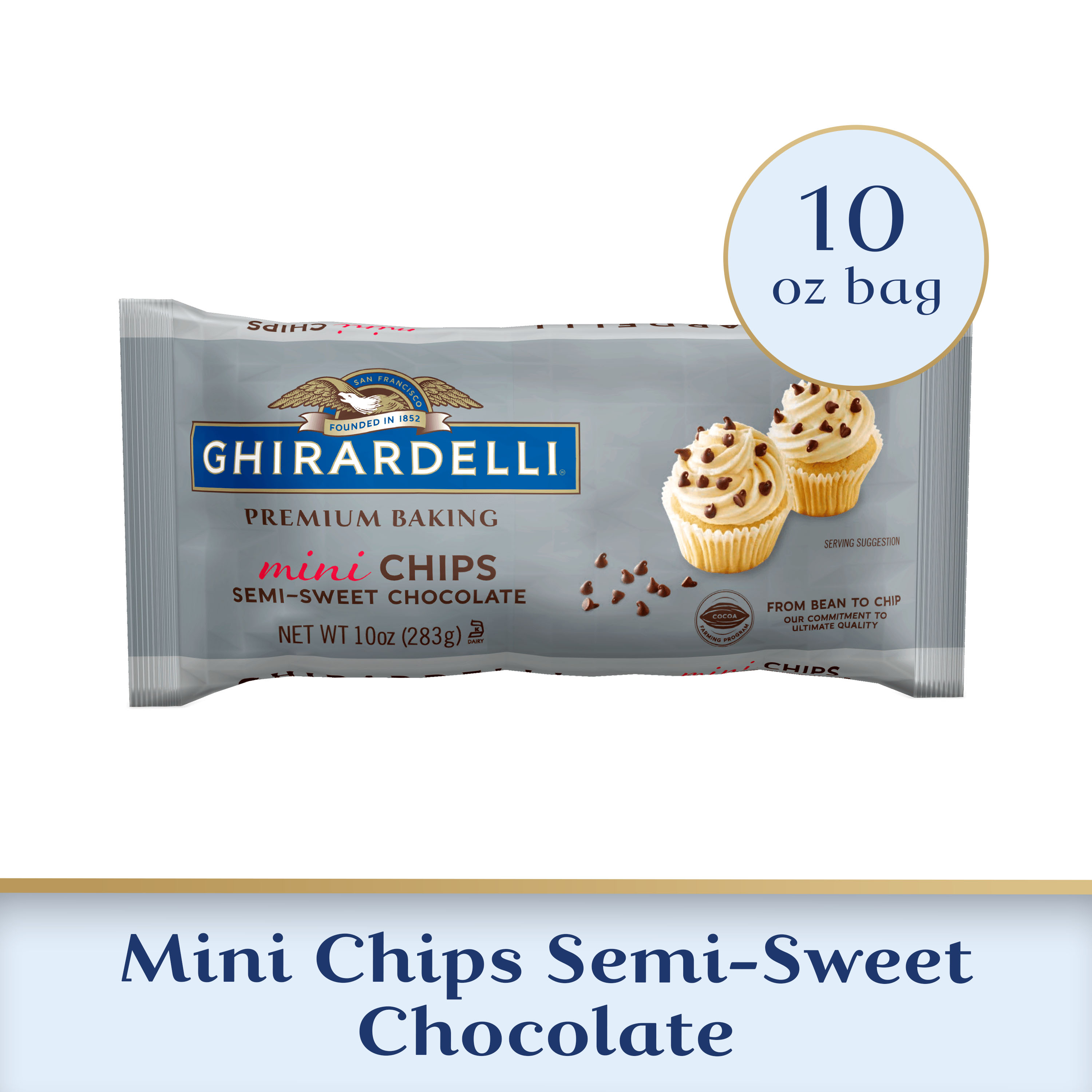 GHIRARDELLI Mini Semi-Sweet Chocolate Premium Baking Chips, 10 oz Bag - image 1 of 9