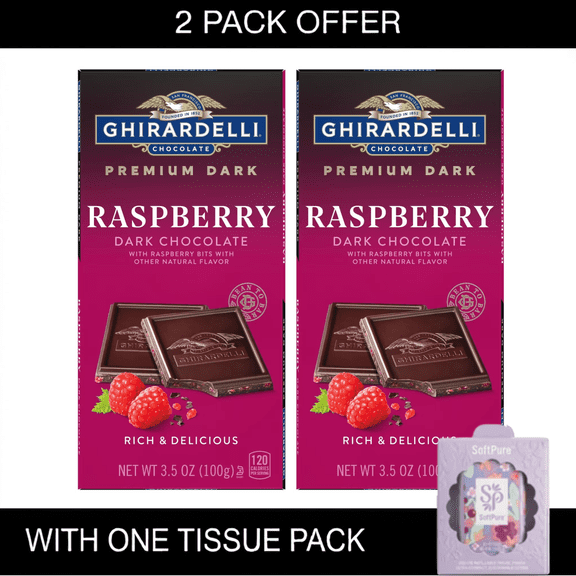GHIRARDELLI PREMIUM DARK Raspberry Dark Chocolate Bar, 3.5 oz