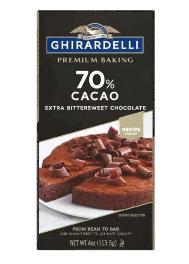 GHIRARDELLI Premium 70 Cacao Extra Bittersweet Chocolate Baking Bar, 4