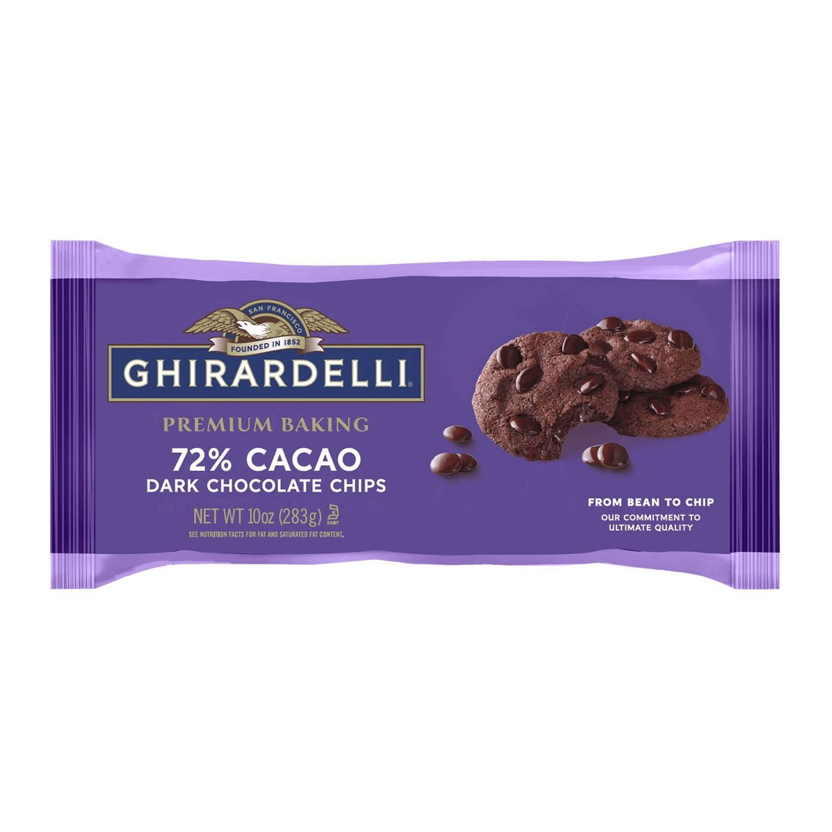 GHIRARDELLI Premium Baking 72% Cacao Dark Chocolate Chips - 10oz - Pack of 2