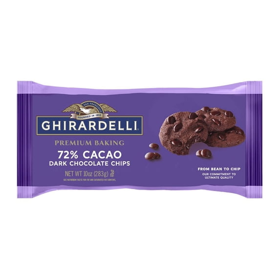 GHIRARDELLI Premium Baking 72% Cacao Dark Chocolate Chips - 10oz - Pack of 2