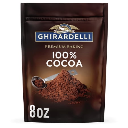 GHIRARDELLI Premium Baking Cocoa 100% Unsweetened Cocoa Powder, 8 oz Bag