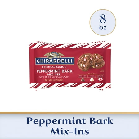 GHIRARDELLI Premium Baking Peppermint Bark Mix-Ins Baking Chips, 8 oz Bag