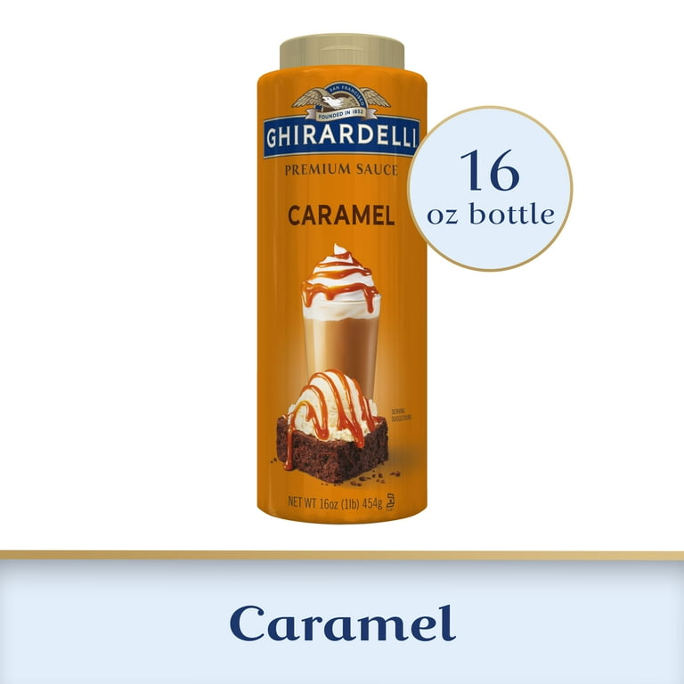GHIRARDELLI Premium Drizzle Flavored Caramel Sauce for Coffee, 16