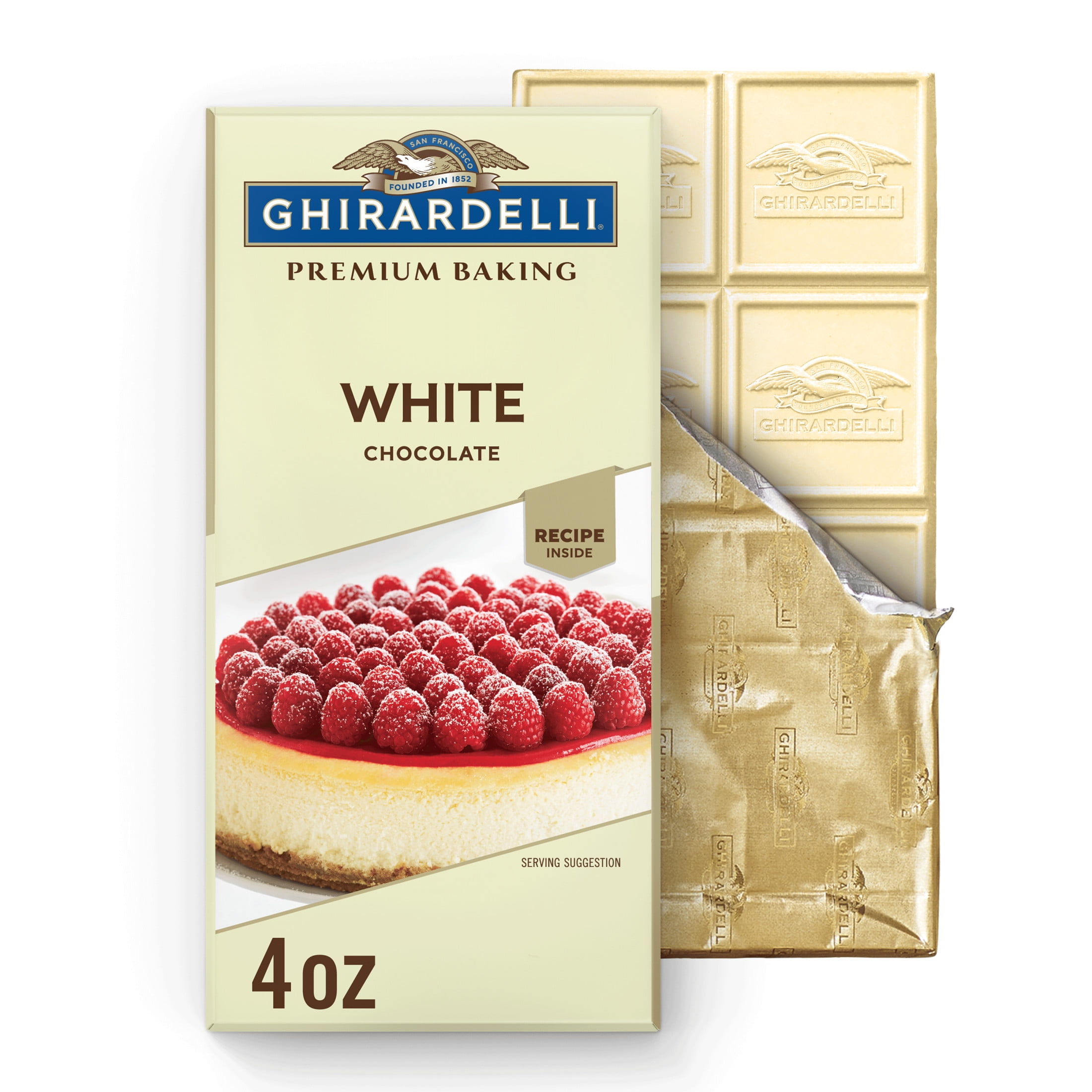 GHIRARDELLI Premium White Chocolate Baking Bar, 4 oz Bar