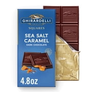 GHIRARDELLI Sea Salt Caramel Dark Chocolate Candy SQUARES Bar, 4.8 oz Bar