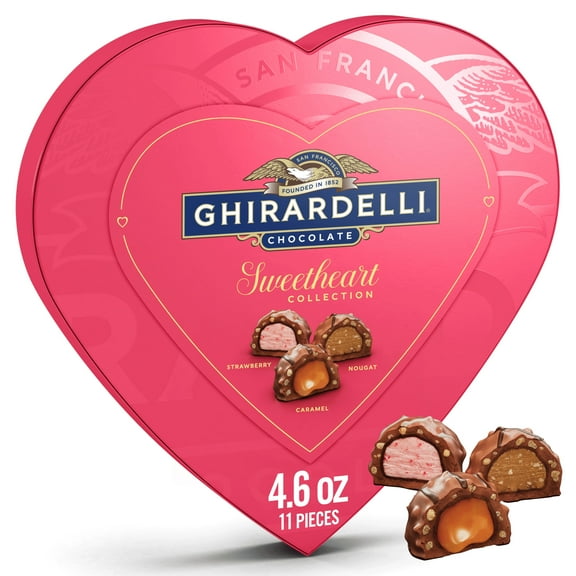 GHIRARDELLI Sweetheart Collection Pralines Heart Shaped Box, 4.6 oz