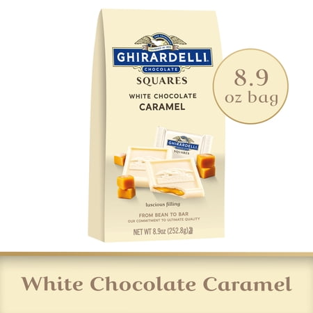 GHIRARDELLI White Chocolate Squares with Caramel Filling, 8.9 OZ Bag