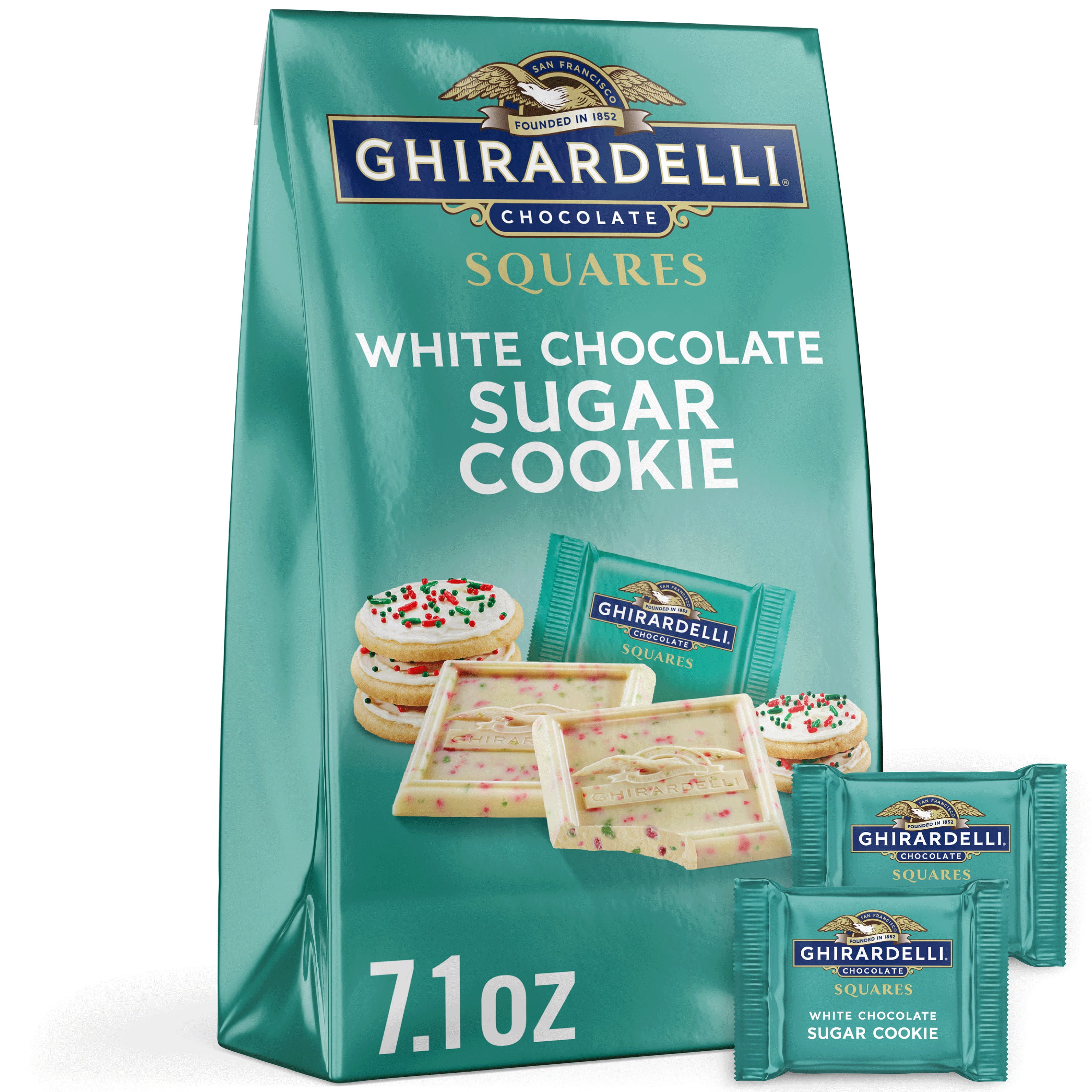 GHIRARDELLI White Chocolate Sugar Cookie Squares, 7.1 oz Bag