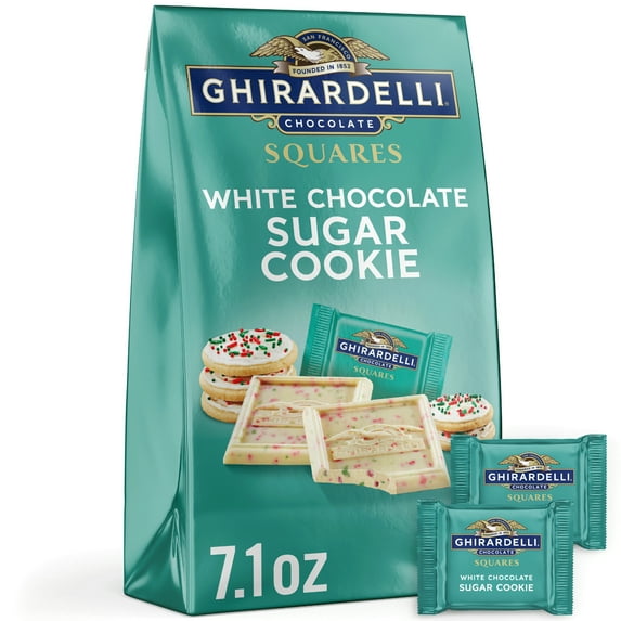 GHIRARDELLI White Chocolate Sugar Cookie Squares, 7.1 oz Bag