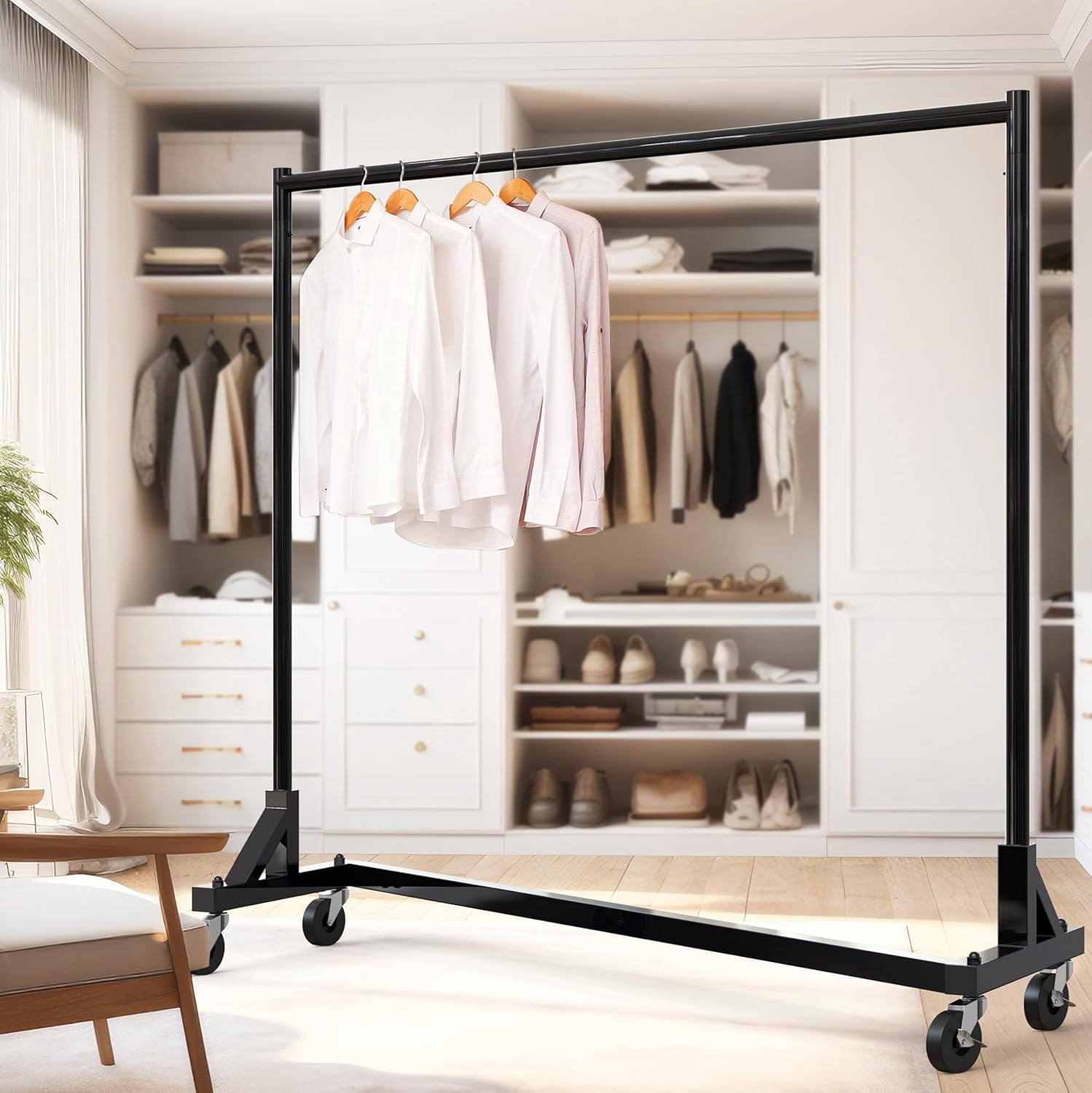 GHLZYDA Grade Z-Base Garment Rack 500lb Load with 62 Inches Extra Long ...