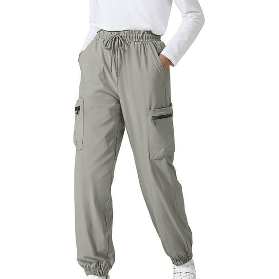 GHNJK Cargo Pants for Boys Lightweight Waterproof Hiking Drawstring Casual Sports Trousers Comfortable for Ages 5-14 Years