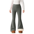 thumbnail image 1 of GHNJK Girls Fleece-Lined Flare Yoga Pants Casual Sporty Leggings Thickened Winter Comfort Soft Stylish Suitable for Ages 4-15, 1 of 7
