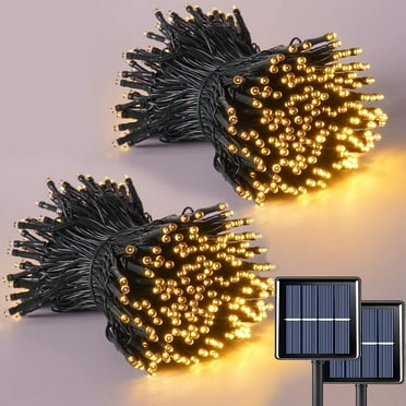 GHODEC 2Pack Solar String Lights Outdoor Waterproof, Each 160 LED 52.3Ft Solar Fairy Christmas Twinkle Lights with 8 Modes,Solar Tree Lights for Outdoor Garden Patio Decorations(Warm White)