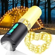 GHODEC Camping String Lights, 33FT Camping Lantern Flashlight ,4 in 1 Portable Outdoor Tent Light with 4000mAh Charger for Emergency Outdoor Camping Hiking,IPX6 Waterproof,Rechargeable Flashlights ﻿