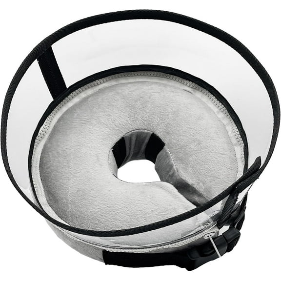 GHODEC Dog Cone Collar, Inflatable Dog Cone after Surgery for Small Medium Large Dogs, Soft Dog Cone of Alternative with Enhanced Anti-Licking Guard Shield for Pets, Protective Dog Donut Collar(L)
