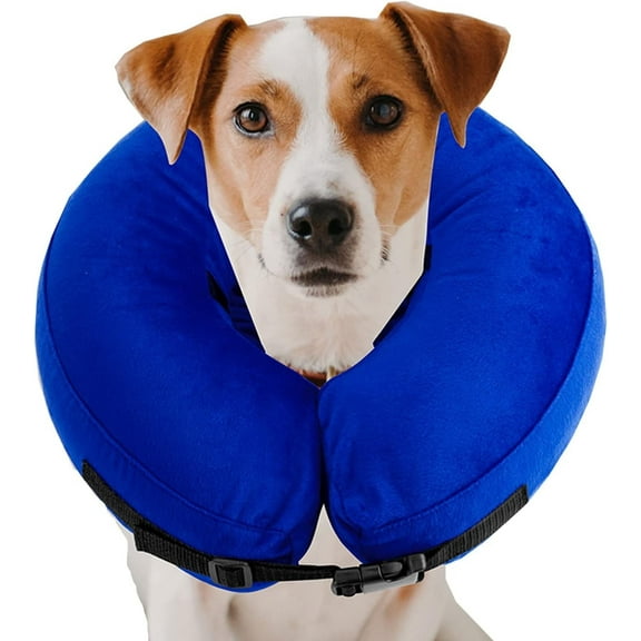 GHODEC Dog Cone After Surgery, Protective Inflatable Collar, Adjustable Blow Up Dog Collar, Pet Recovery Collar for Small Medium Large Dogs and Cats(L)