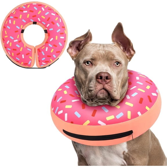 GHODEC Inflatable Dog Cone Collar Alternative After Surgery, Dog Neck Donut Collar Recovery E Collar for Neuter, Soft Dog Cone for Small Medium Large Dogs,XL(19"-26")