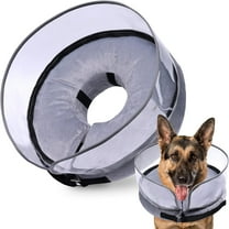 GHODEC Inflatable Dog Cone Collar, GHODEC Soft Dog Donut Collar After Surgery, 2-in-1 Dog Cone Alternative with Detachable Anti-Licking Shield, Soft Cone for Dogs Does Not Block Vision(XL)