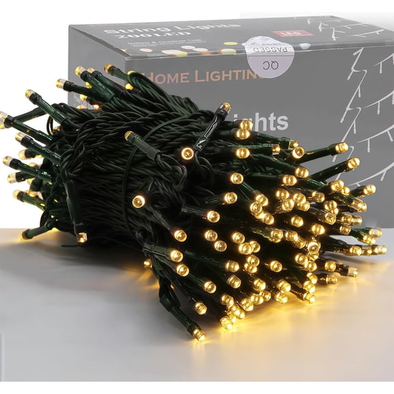 GHODEC LED Christmas Lights USB Powered Waterproof,43FT 130LED Christmas Tree Lights Outdoor Indoor with 8Modes Green Wire for Party Garden Holiday Trees Christmas Intdoor Decor (Warm White)