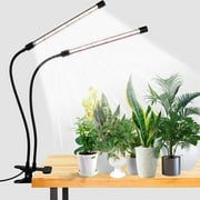 GHODEC LED Grow Light, 6000K Full Spectrum Desktop Clip on Growing Plant Lights with Sunlight White Red Bulbs for Indoor Plants,4/8/12H Timer & 5 Dimmable Levels