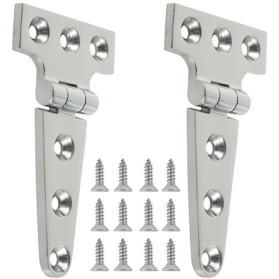 GHOJET 2Pcs T Hinges Set 4/6inch Marine Grade 316 Stainless Steel Deck Hinge Heavy Duty Cabinet T Type Hinge Hardware Premium Boat Hatch Hinge with 12 Screws for Boat Locker Cabinet Deck