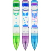 GHOJET 3/5Pcs Fun Pen Liquid Motion Bubbler Pens,Anti-Stress Liquid Timer Pens Colorful Liquid Bubbler Pen Sensory Toy Leak-proof Drop Resistant Motion Bubbler Pens Novelty Liquid Motion Pen