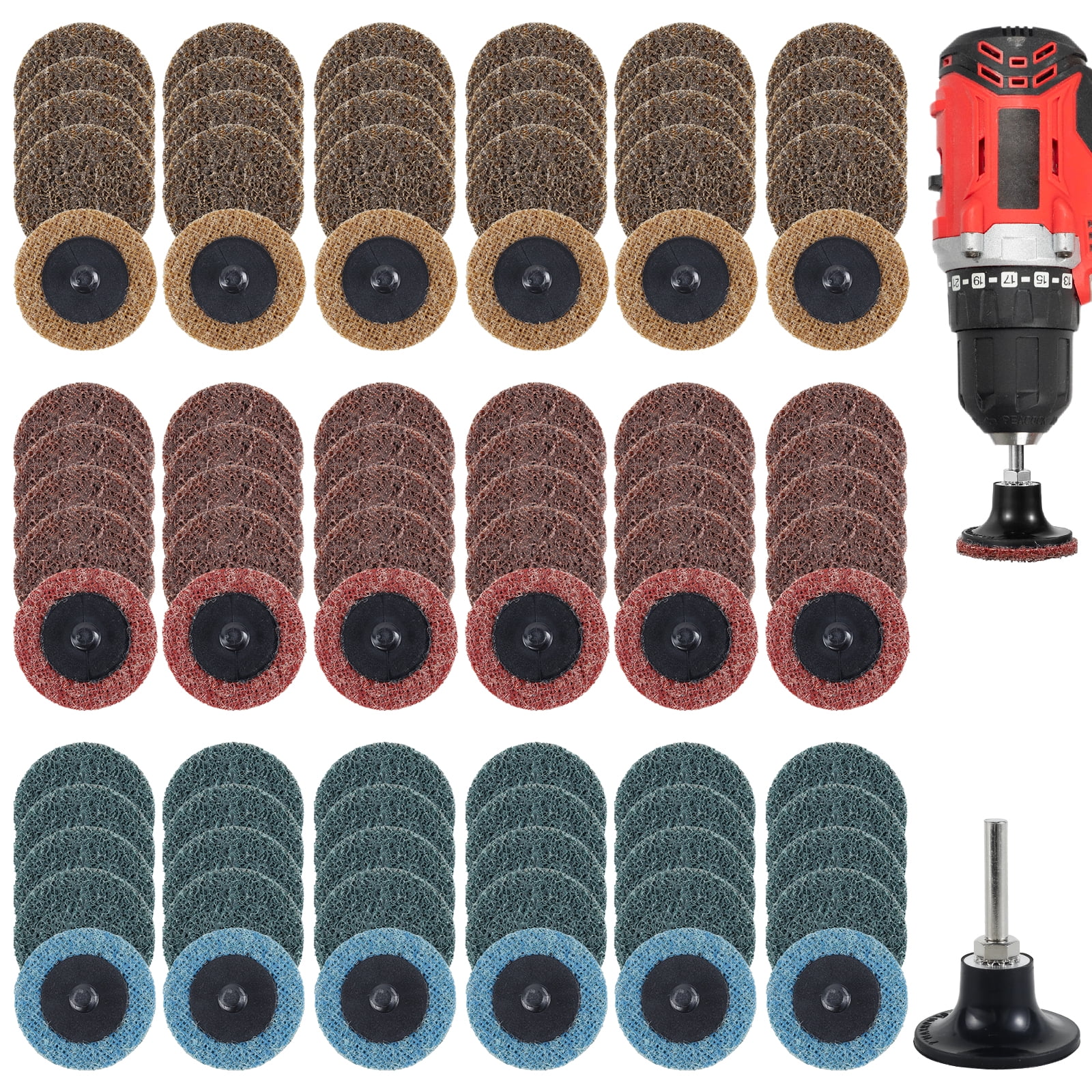 GHOJET 90Pcs Nylon Sanding Discs Set 2inch Quick Change Die Grinder