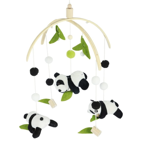 GHOJET Animals Baby Crib Mobile Wooden Hanging Baby Bed Bell Handmade Wildlife Nursery Mobile Soft Wooden Bed Bell Toy Cot Bed Pendant Decoration for Infants Boys Girls Bedroom Nursery