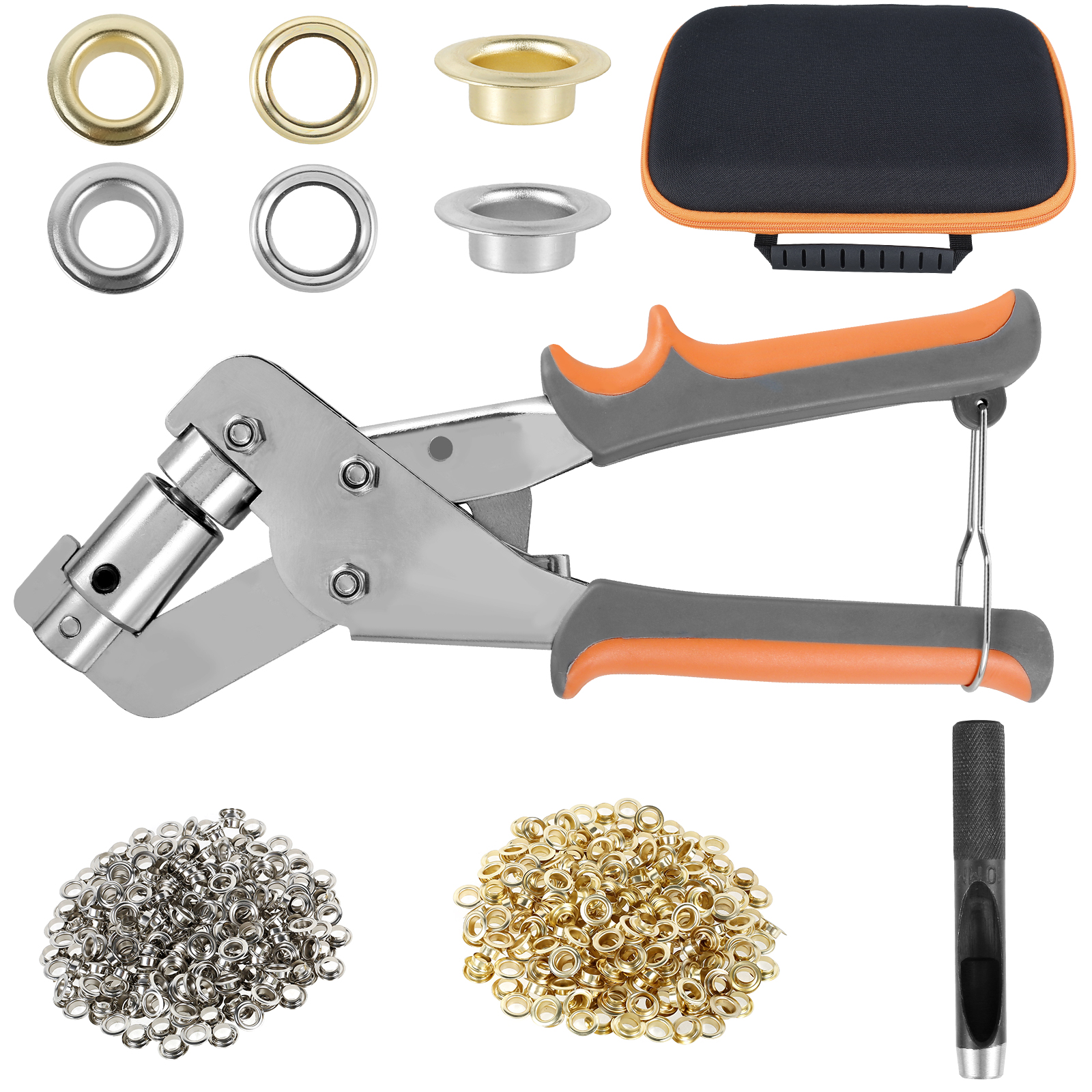 GHOJET Grommet Tool Kit 3/8 inch Handheld Eyelet Grommet Kit Manual ...