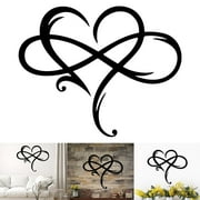 GHOJET Metal Infinity Heart Art Decor - Personalized Wall Hanging Sign Love Heart Shape Infinity Symbol Metal Heart Love Sign Decorations Family Gift for Couples, 13"*11"