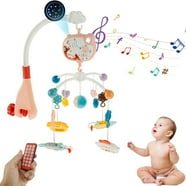 AYMZ Baby Musical Crib Mobile with Projector, Lights, Rotating Rattles ...