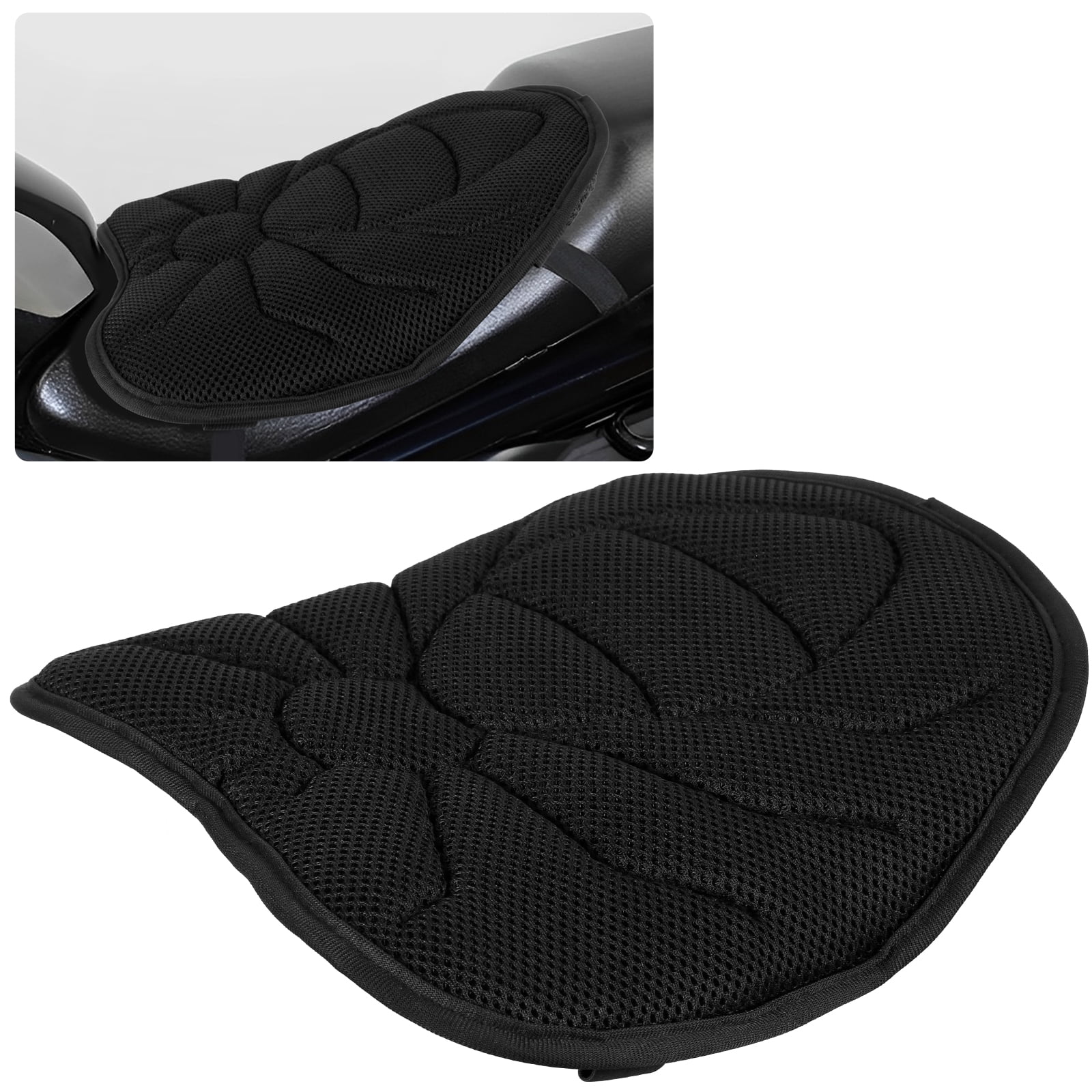 Ghojet Motorcycle Seat Cushion Shock Absorption Motorbike Seat Pad Quick-Drying Protective Ride Saddle Seat Non-slip 3D Breathable Mesh Cushion Seat Cover for Motorcycle Bicycles