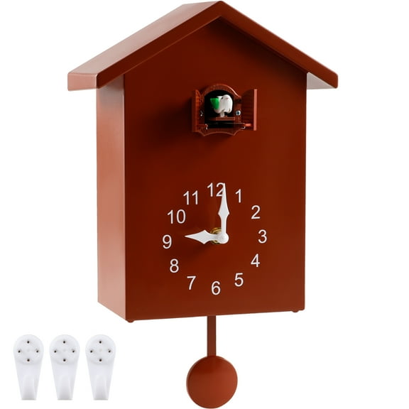 GHOJET Cuckoo Clock Plastic Cuckoo Wall Clock with Bird Tweeting Sound Hanging Bird Clock Battery Operated Cuckoo Clock White Minimalist Cuckoo Clock Decorative Wall Clock for Home Living Room